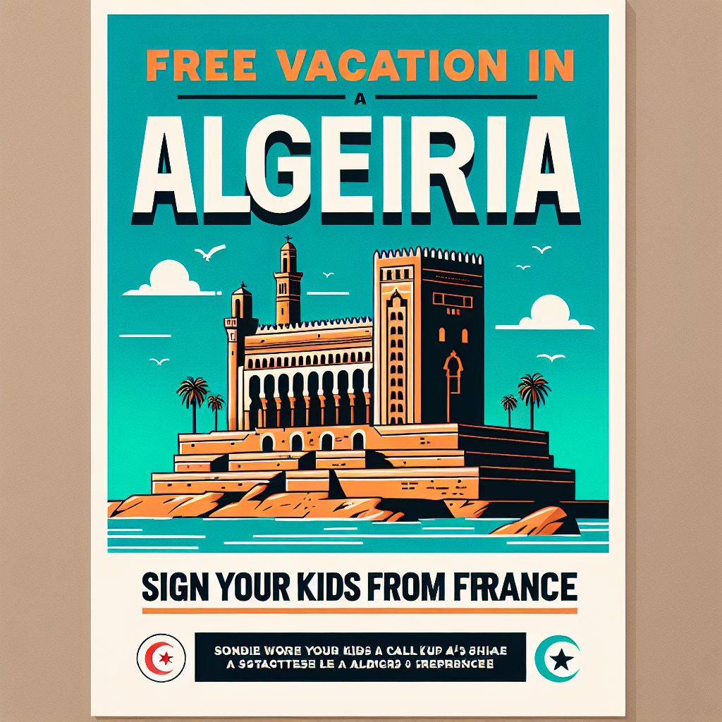 Vacances gratuites en Algérie : inscription depuis la France pour les enfants