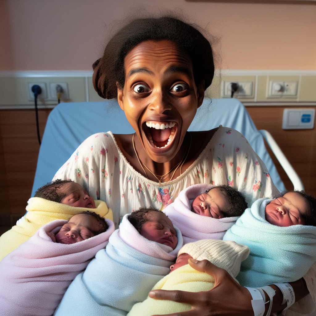Une Éthiopienne exulte après avoir donné naissance à des quintuplets après 12 ans d'attente