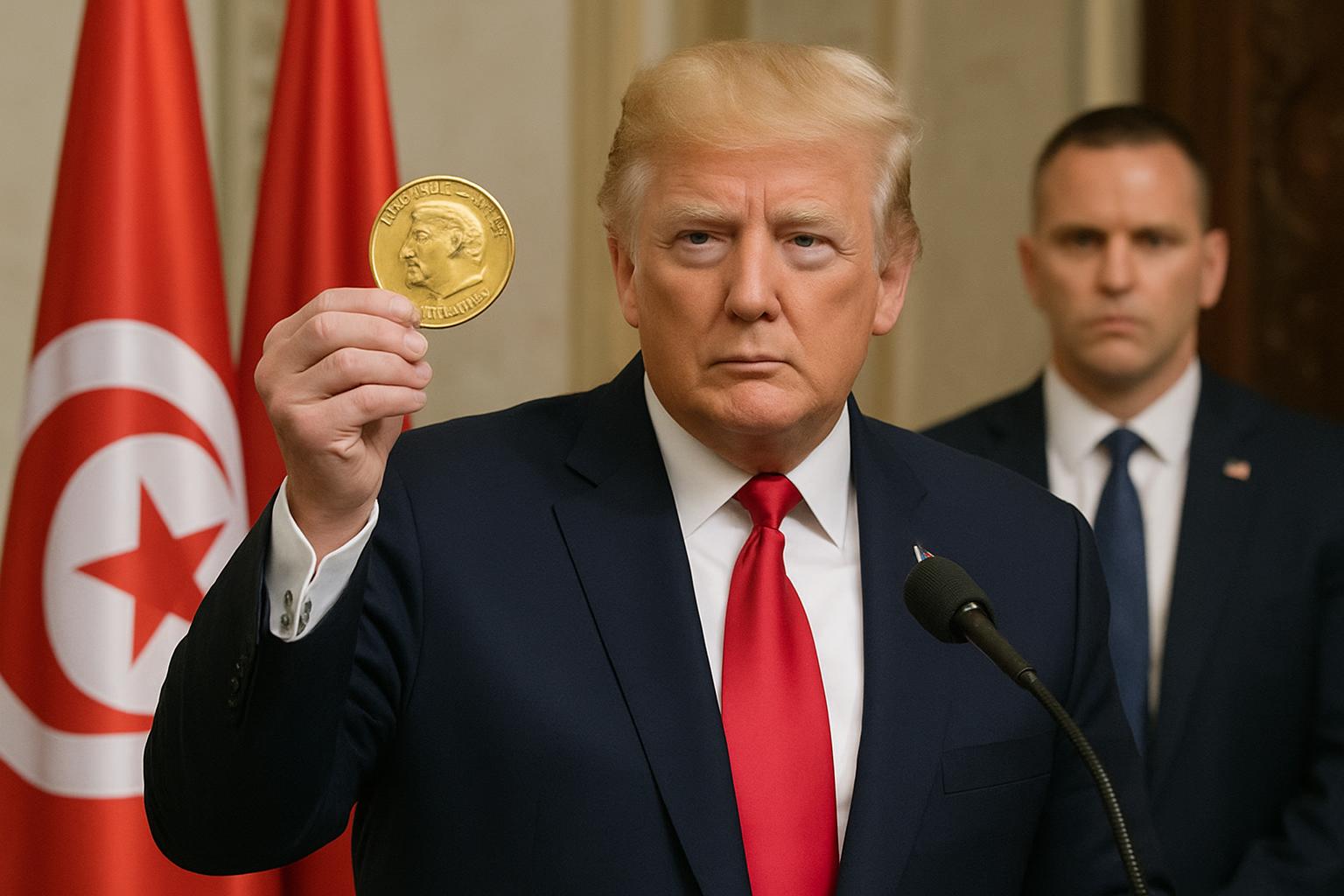 Une nouvelle pièce de monnaie américaine avec l'image de Trump