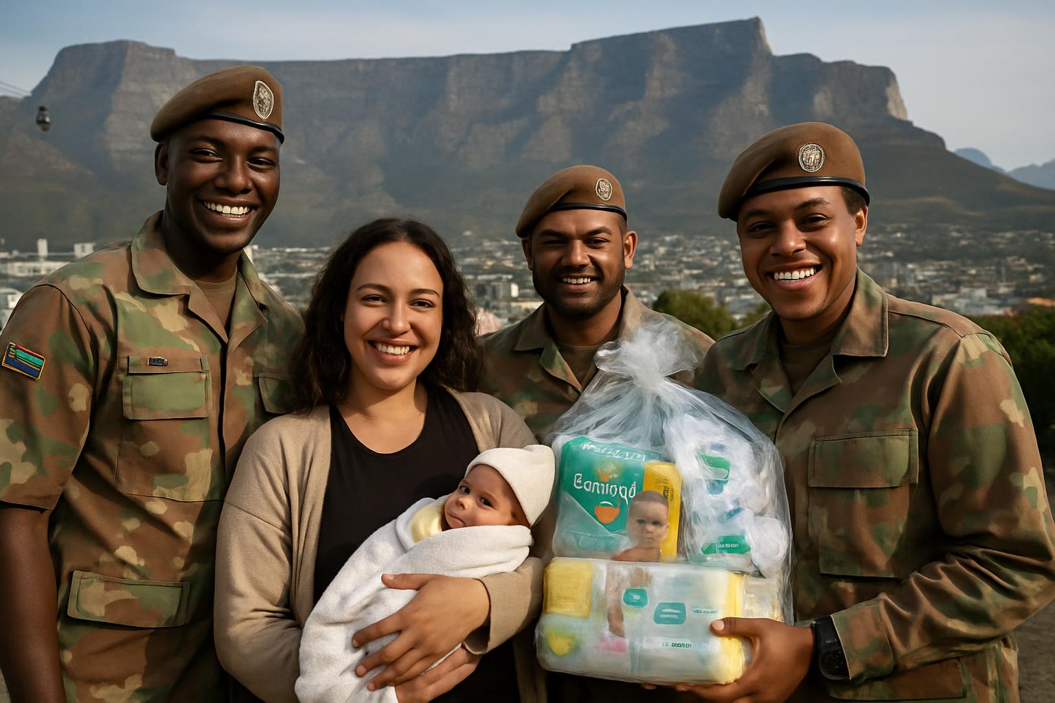 Des soldats de l'Opération Prosper célèbrent la Journée Mandela avec un don au refuge pour bébés de Mitchells Plain