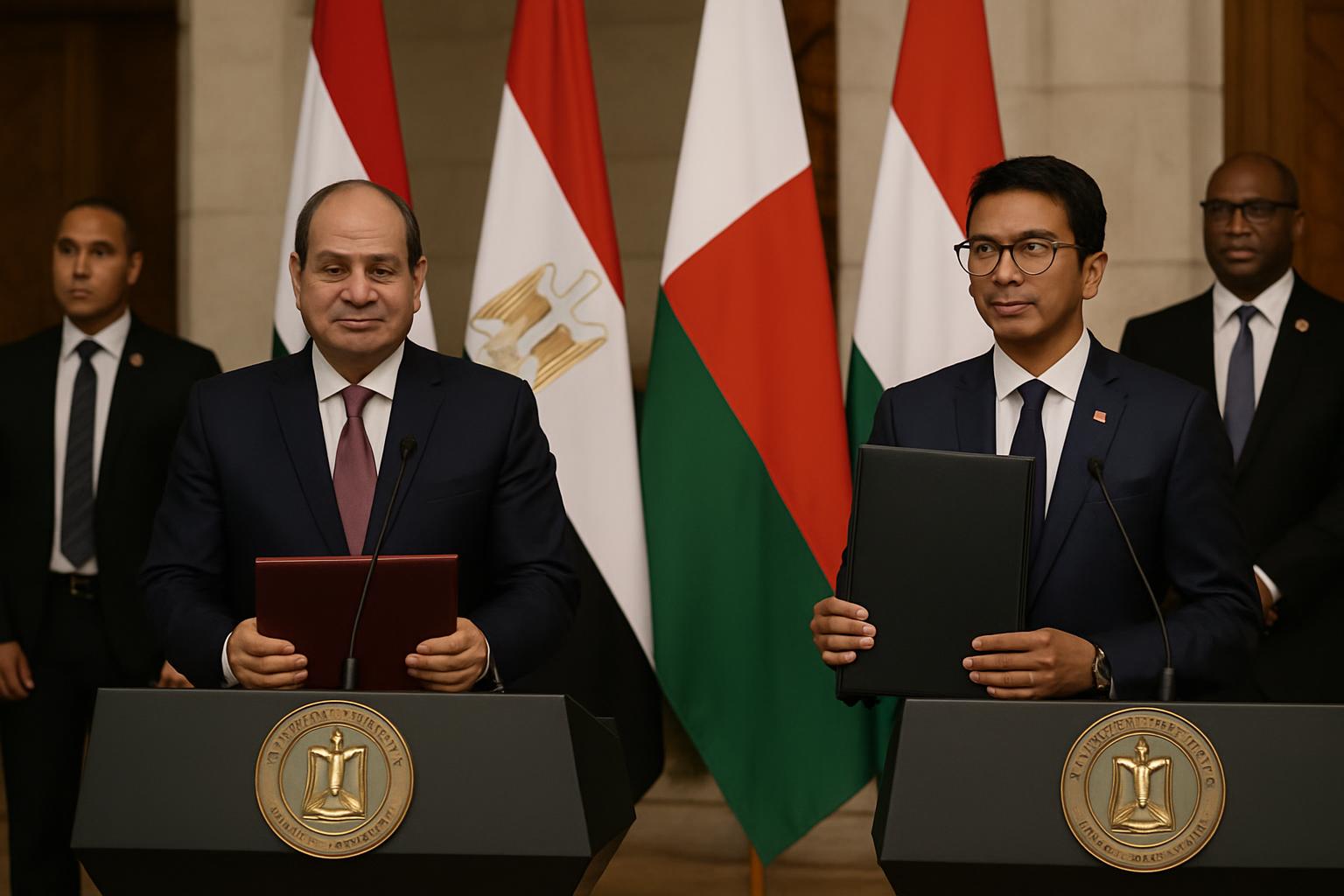 L'Égypte et Madagascar signent des accords de coopération à leur première rencontre présidentielle à Le Caire