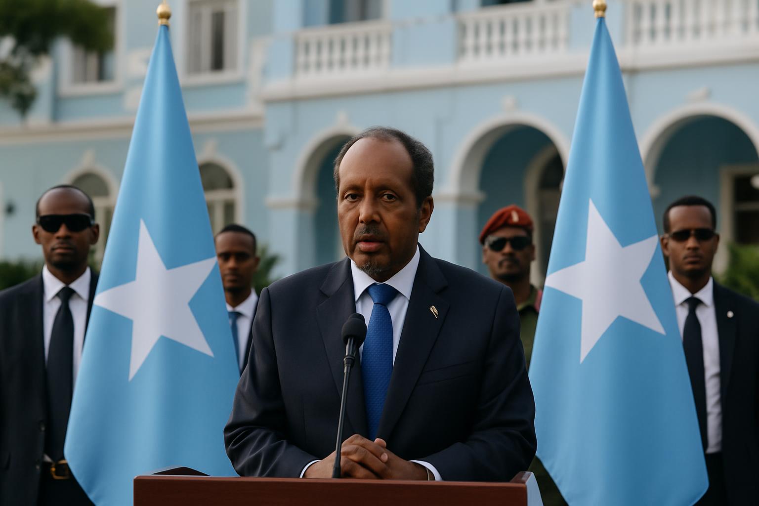 Visite du Président somalien au port de Mogadiscio