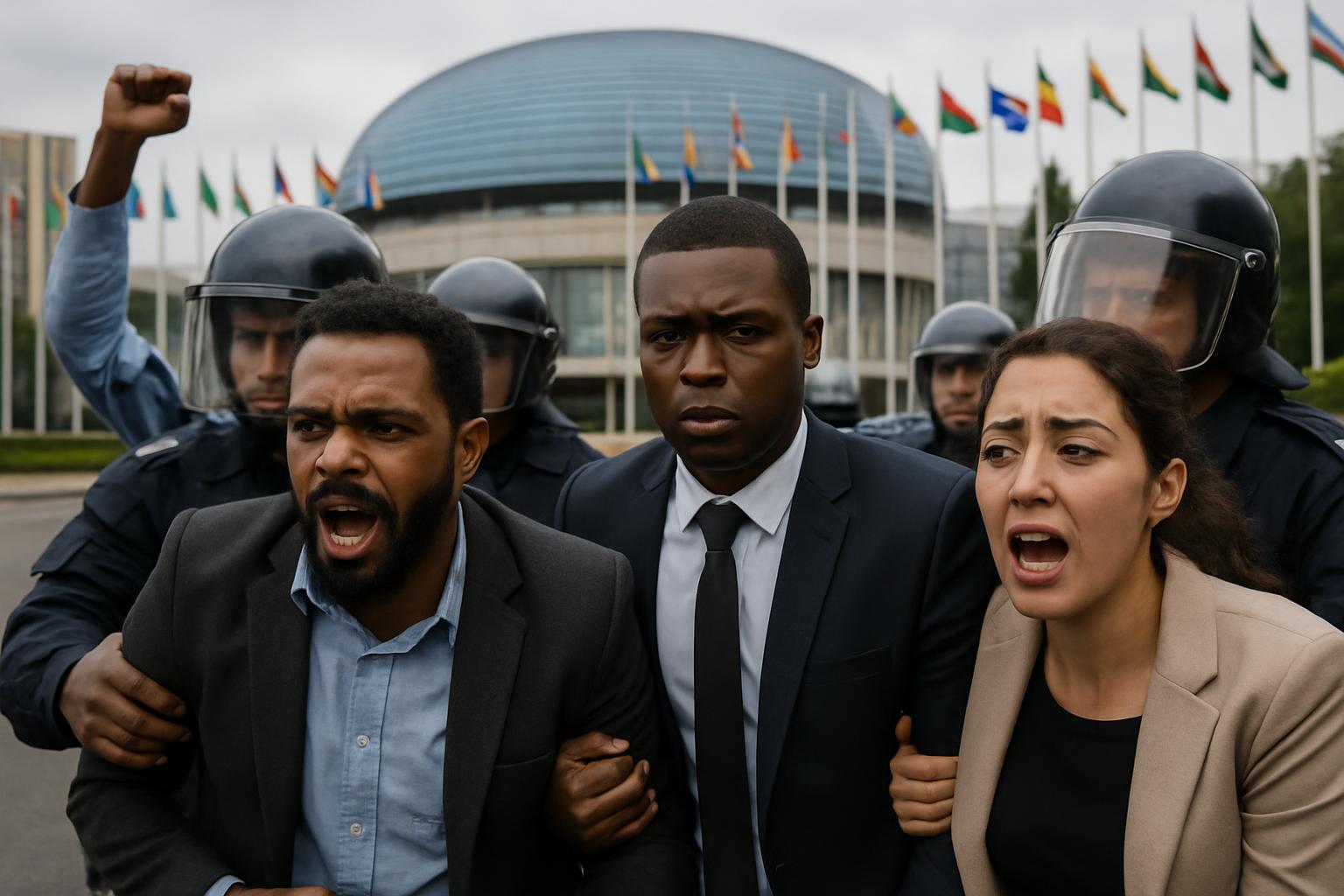 Des manifestants arrêtés lors d'un rassemblement en soutien au Cachemire administré par le Pakistan