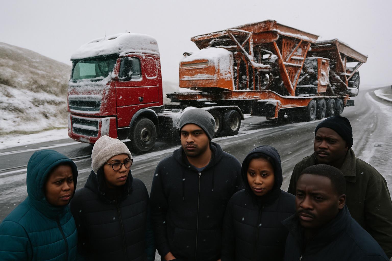 Des camions hors gabarit immobilisés sur la N3 suite à des chutes de neige en KwaZulu-Natal