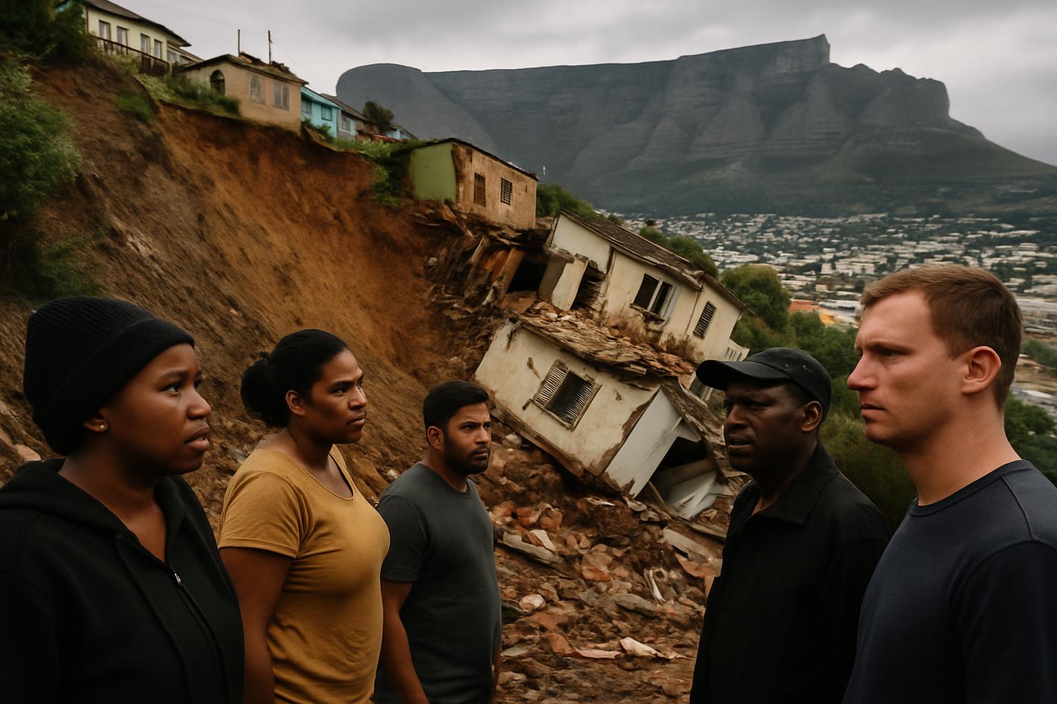 Trois maisons s'effondrent dans un glissement de terrain à KZN
