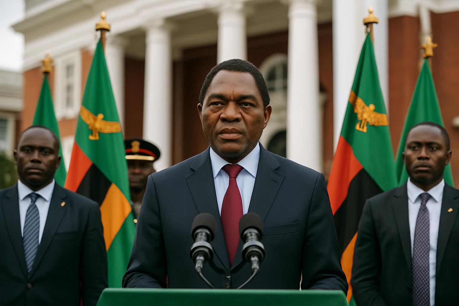 Hakainde Hichilema affirme que la Zambie est paisible, l'opposition conteste