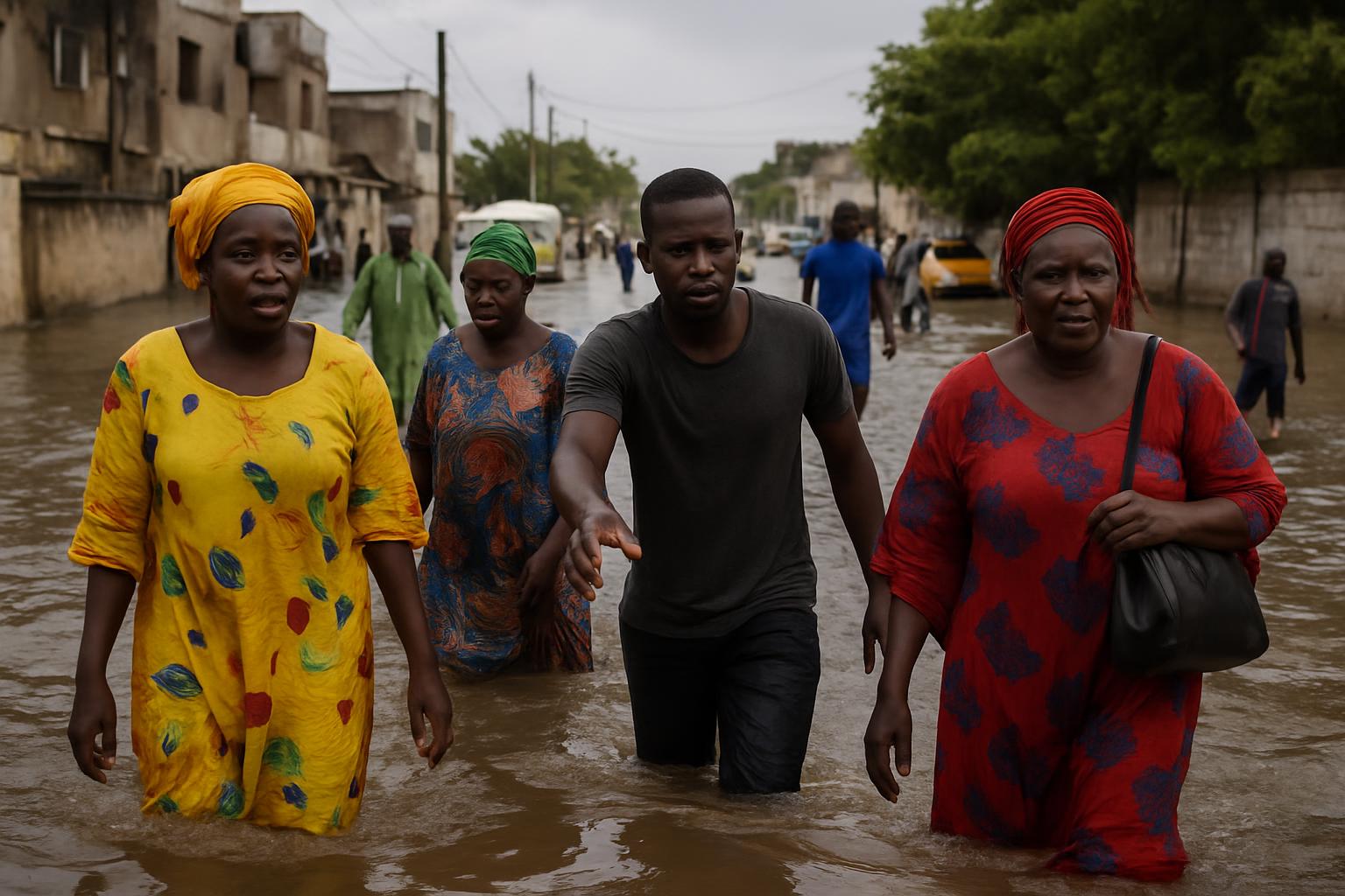 Pluies à Dakar : Le marigot de Mbao déborde, circulation très difficile à Keur Massar